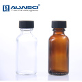 Wholesale flat round empty amber glass bottles 30ml